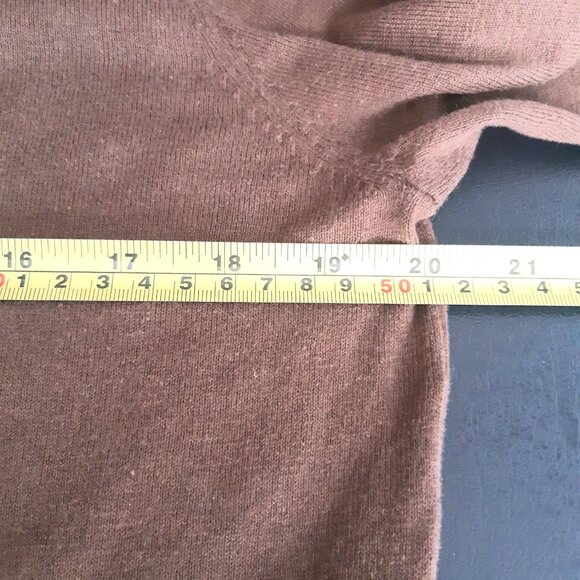 Massimo Dutti SZ M V-Neck Chestnut Brown Men's Cotton, Silk & Cashmere Sweater - Picture 9 of 15